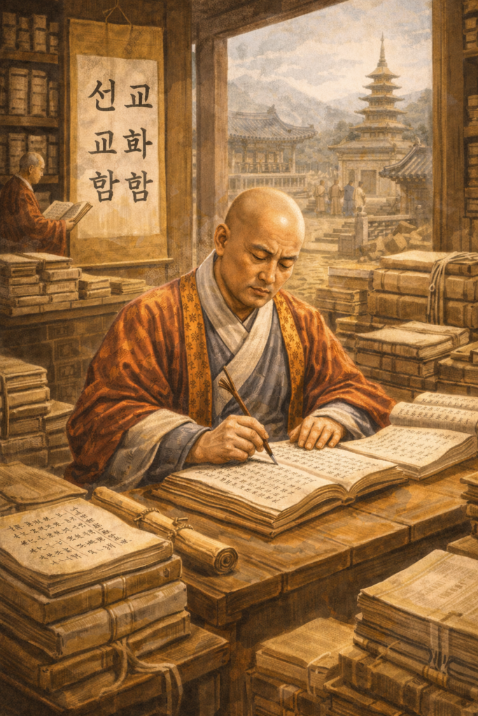 의천 고려 왕자 출신 승려 11세기 교장도감 편찬 장면